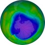 Antarctic ozone map for 2022-09-30